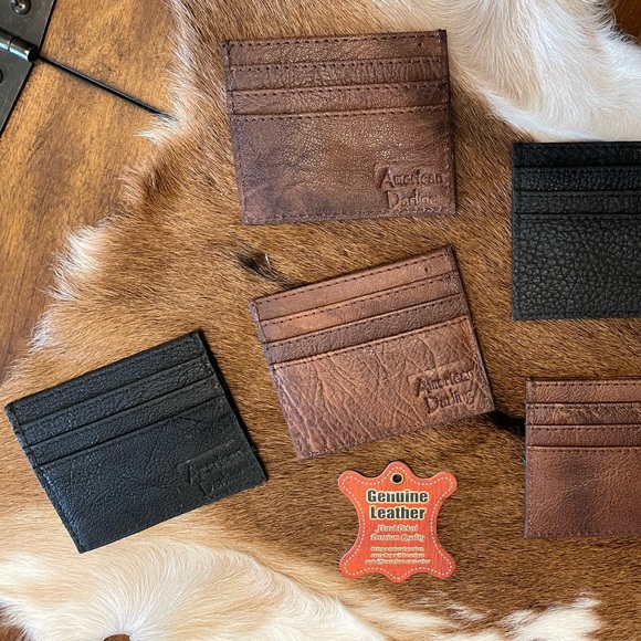 🌵🌵🌵❤️ Stocking Stuffers ❤️🌵🌵🌵Cowhide Leather Card Holder Coin Pocket - Picture 5 of 6